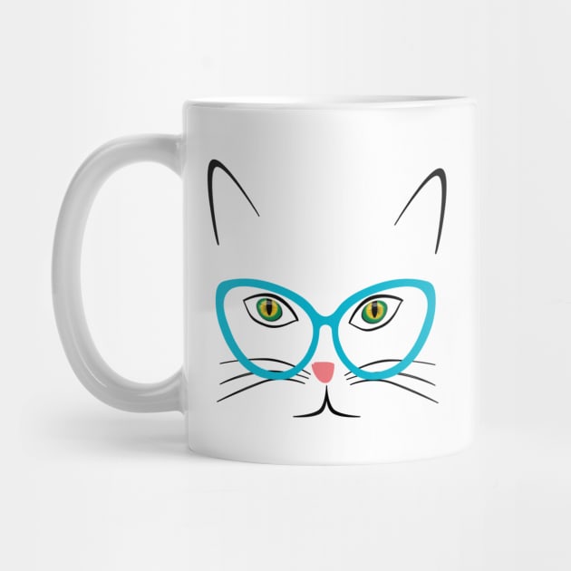 cute cat wearing glasses by shimodesign